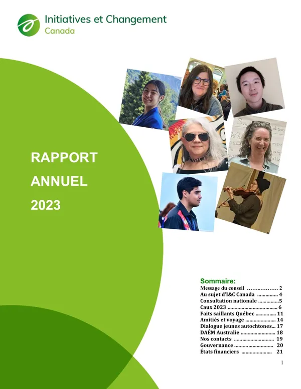 2023 Rapport annuel, page de couverture