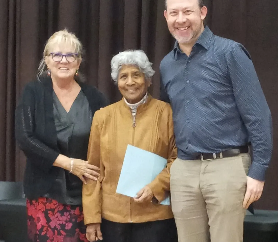 Mangalam with her instructors